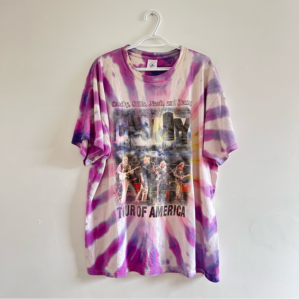 Vintage Crosby Stills Nash & Young Tour Tie-Dye Tee 2002